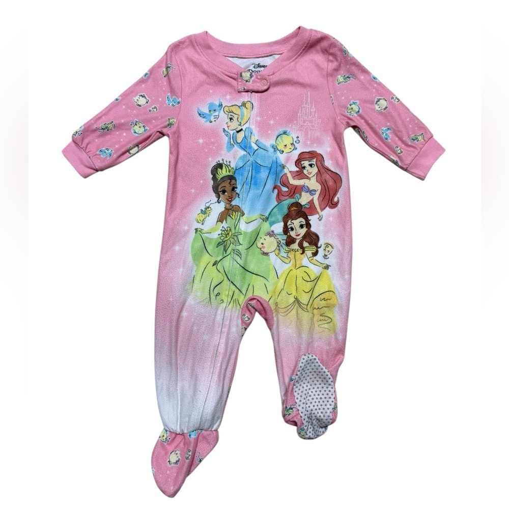 Disney | Princess Pink Footed Baby Toddler Pajamas | 12M